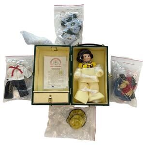 World Gallery Suzie by Margie Costa 11" Porcelain Doll with Trunk New Open Box